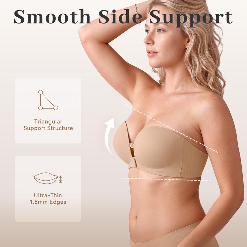Sorelle Wear™ Sorelle strapless front-closure push up bra, lift & support padded